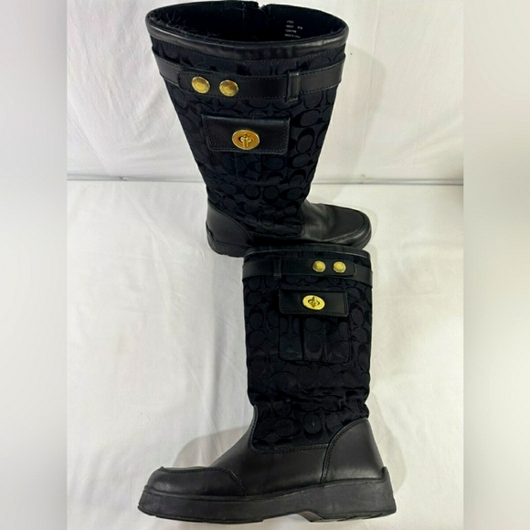 COACH Designer Kayla Signature Winter Boots Sz 7.5 - Picture 1 of 7